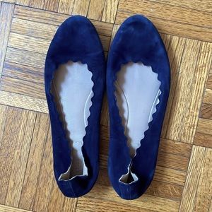 Navy blue suede flats from Chloe, size 38.5 (around 8.5 US size)